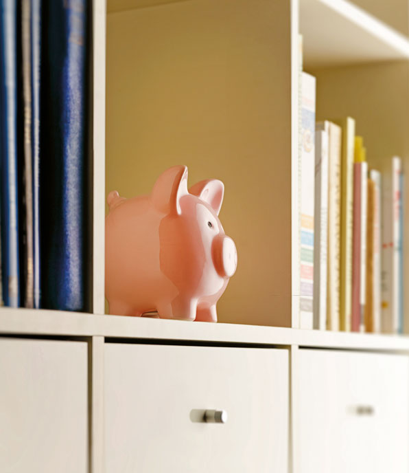 piggybank on shelf