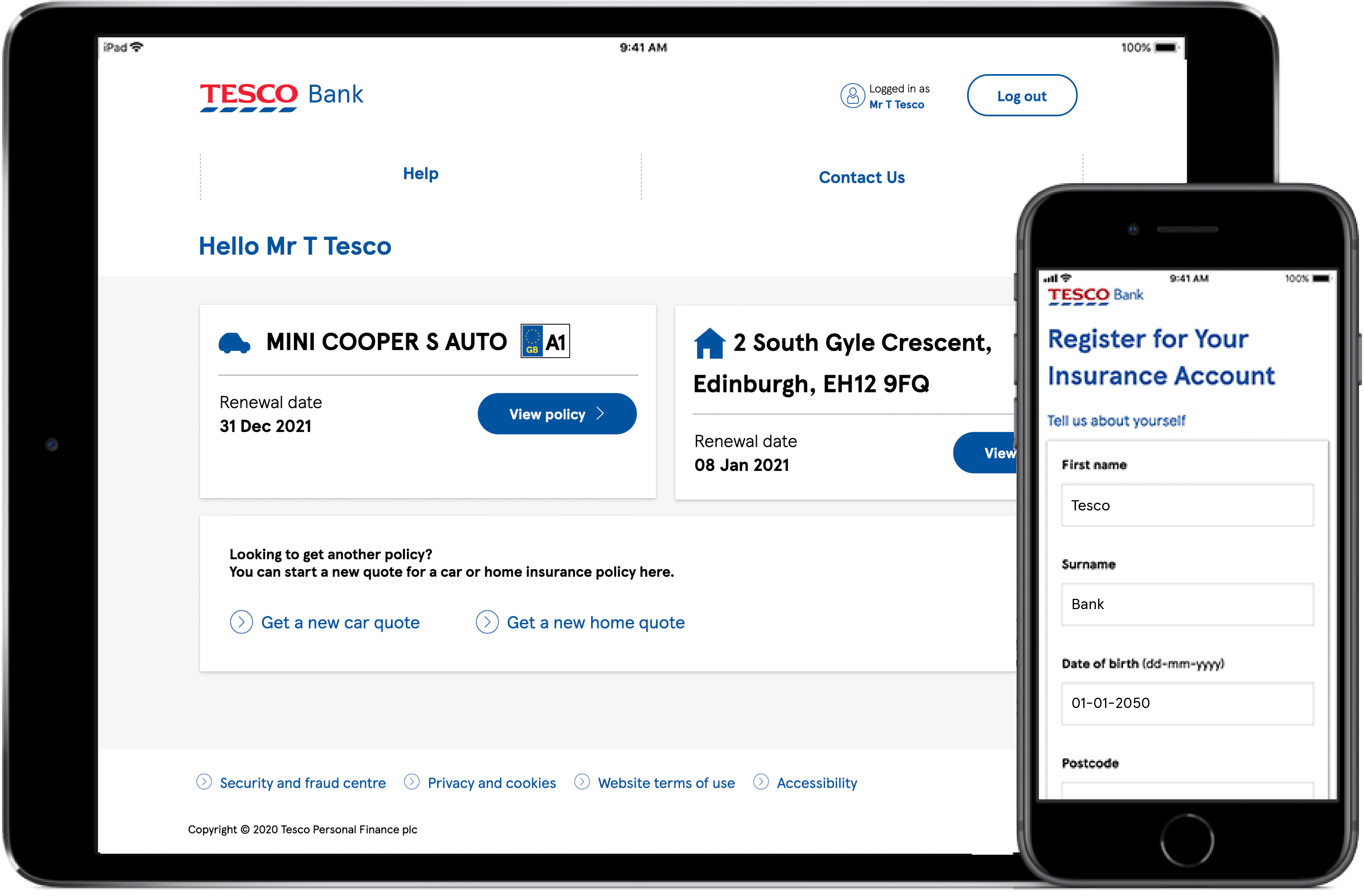 tesco travel insurance login app